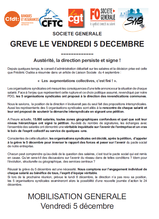 Avis de greve decembre 2014